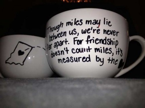 Matching Coffee Cup Pair for Long Distance Friends