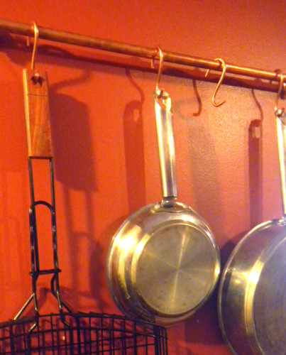 Cheap & Easy Copper Pot Rack - finished
